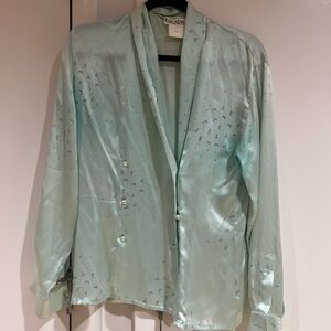 Escada Light Green Silk Blazer